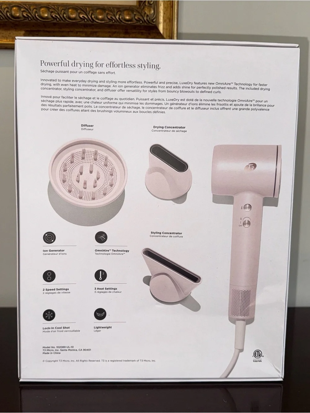 Title: T3 LuxeDry High-Performance Hair Dryer Set – Blush/Rose Gold